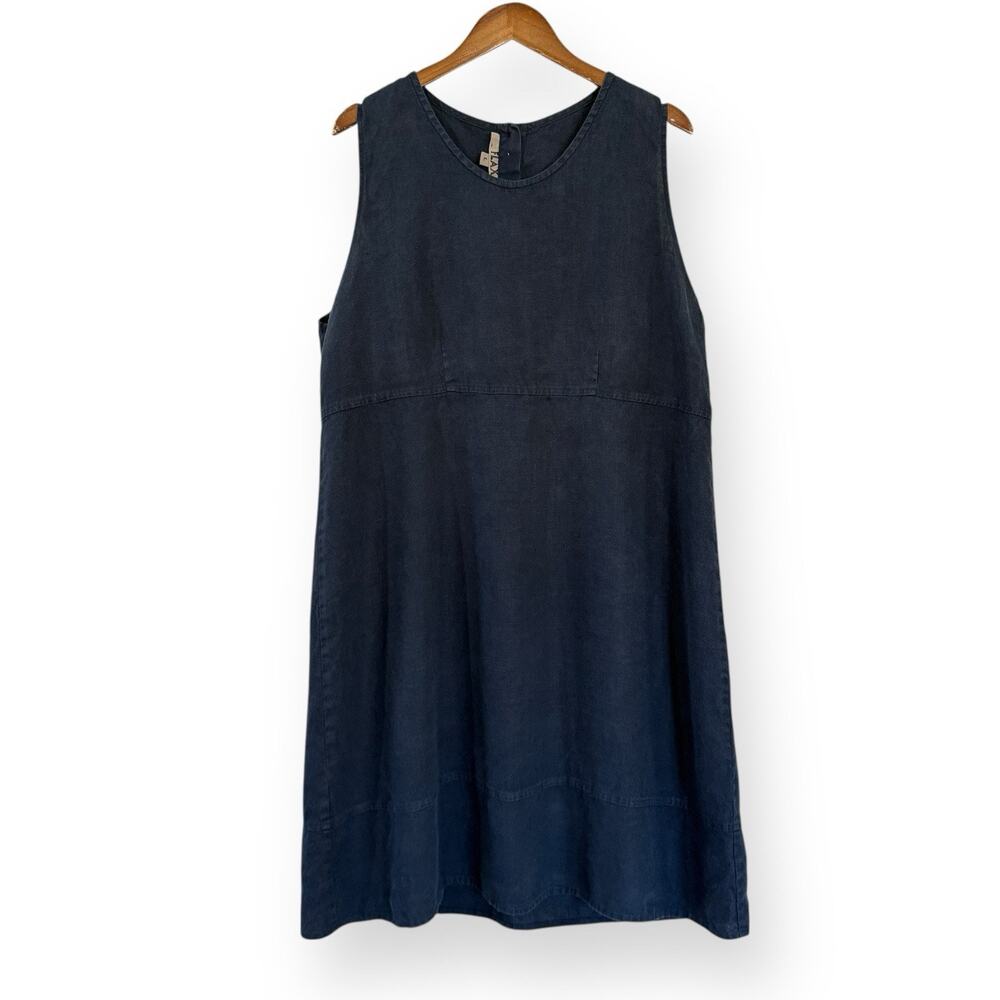 Flax Sleeveless Midi Dress in Dark Blue